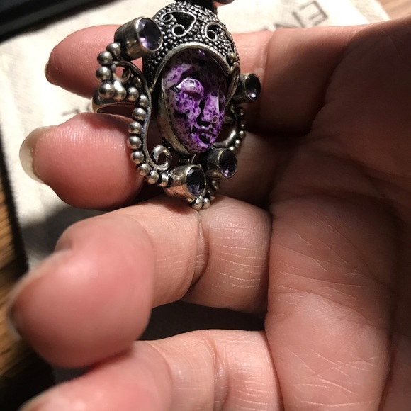 925 preowned ring w/face - Picture 3 of 5